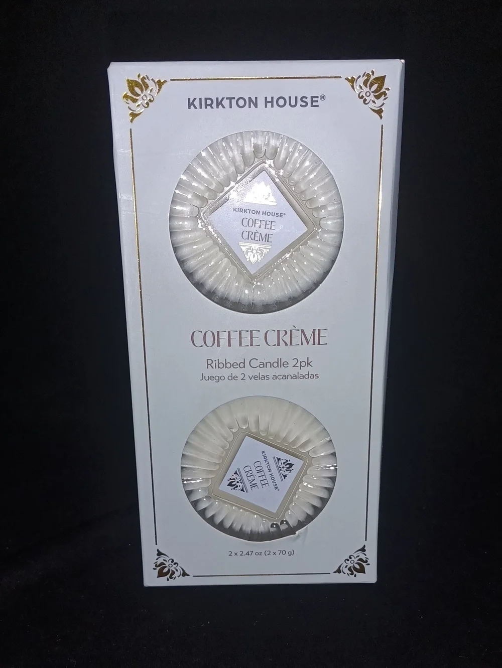 Kirkton House Coffee Crème Ribbed Candle 2-Pack